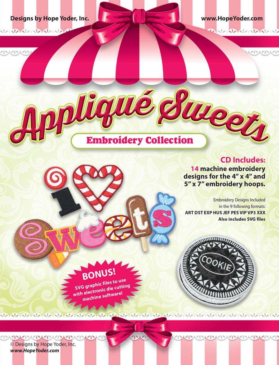 Applique Sweets Embroidery CD w/SVG - Designs by Hope Yoder