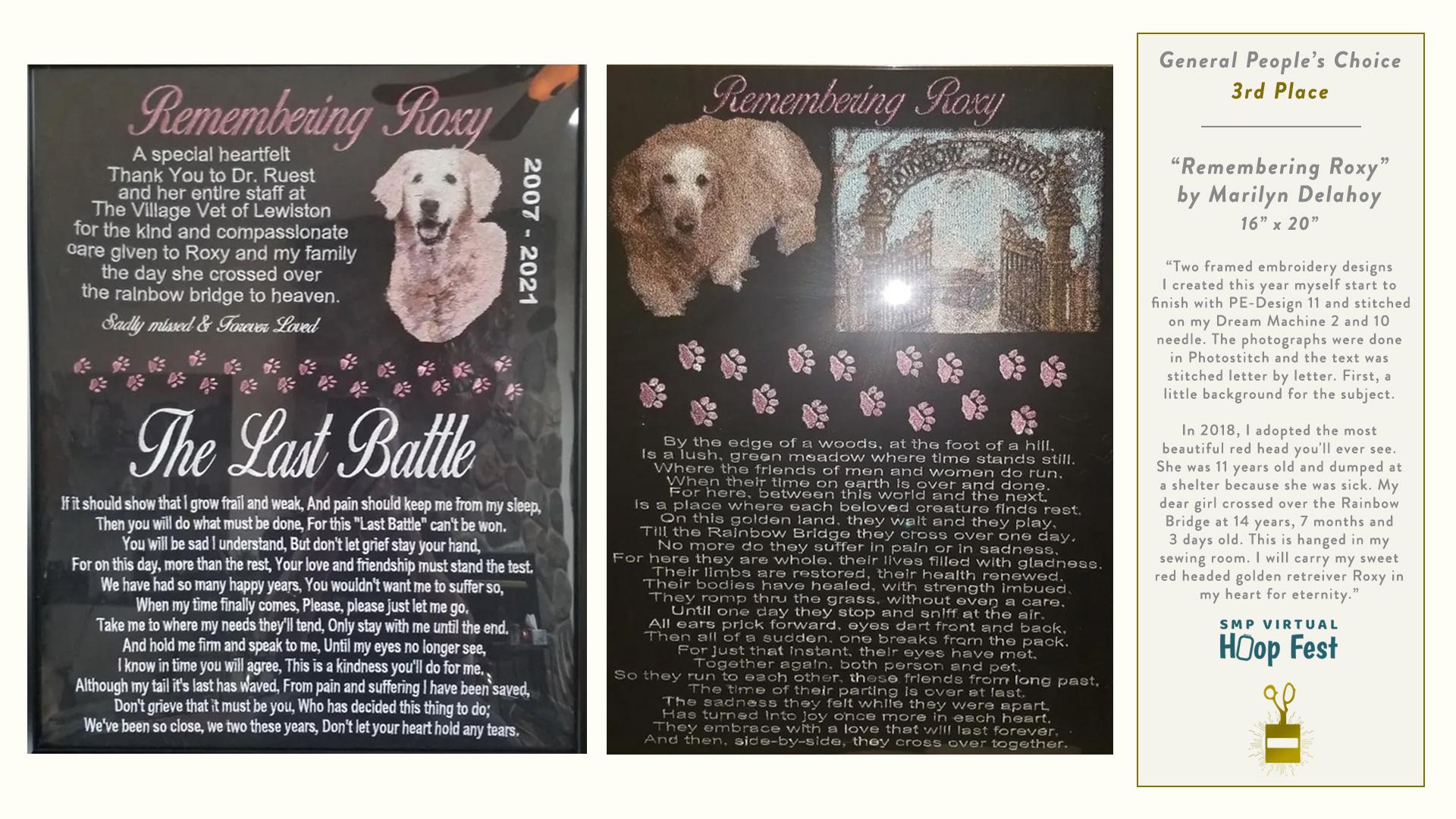 Remembering Roxy Design by Merilyn Delahoy