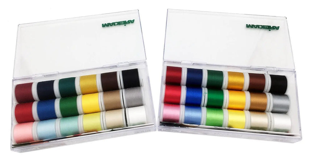 Doorbuster Madeira 36 Spool Thread Set (2 18 Spool Thread Kits) Rayon & Aerofil - Sewingmachinesplus.com