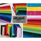 Grunge by Moda fabric collection collage showing assorted textured quilting cottons in a rainbow of colors.