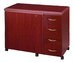 Horn 4156 CHERRY FINISH Sewing Cabinet w/ Larger Cutout & Stronger Air - lift - Sewingmachinesplus.com