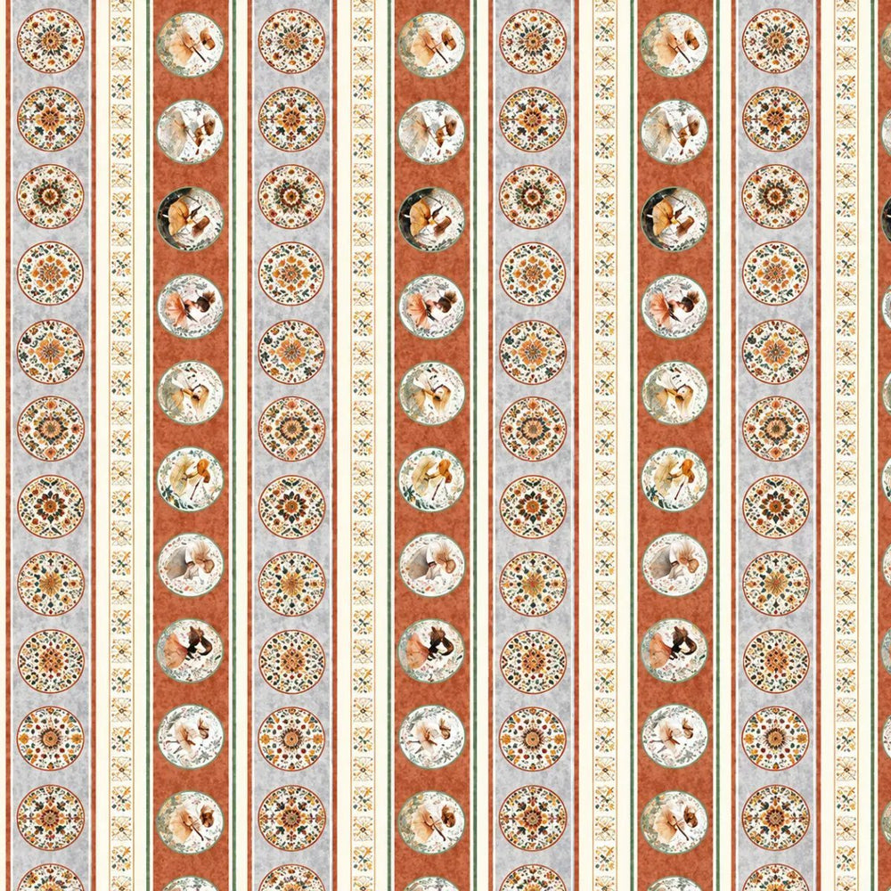 Sugar Spice Everything Nice Girl Border Stripe Multi quilting fabric by Morris Creative Group for QT Fabrics