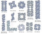 Momo-Dini Embroidery Designs - Ornamental Flowers 2: blue floral motifs set (14 designs)