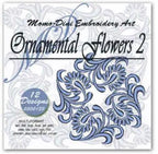 Embroidery designs Momo-Dini Ornamental Flowers 2, blue floral motifs, 12 designs