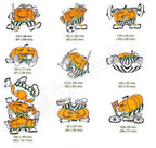 Momo-Dini Happy Pumpkins embroidery designs, set of 12 orange pumpkin motifs