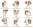 Momo-Dini Embroidery Designs - Roosters 1 (0600138) - Sewingmachinesplus.com