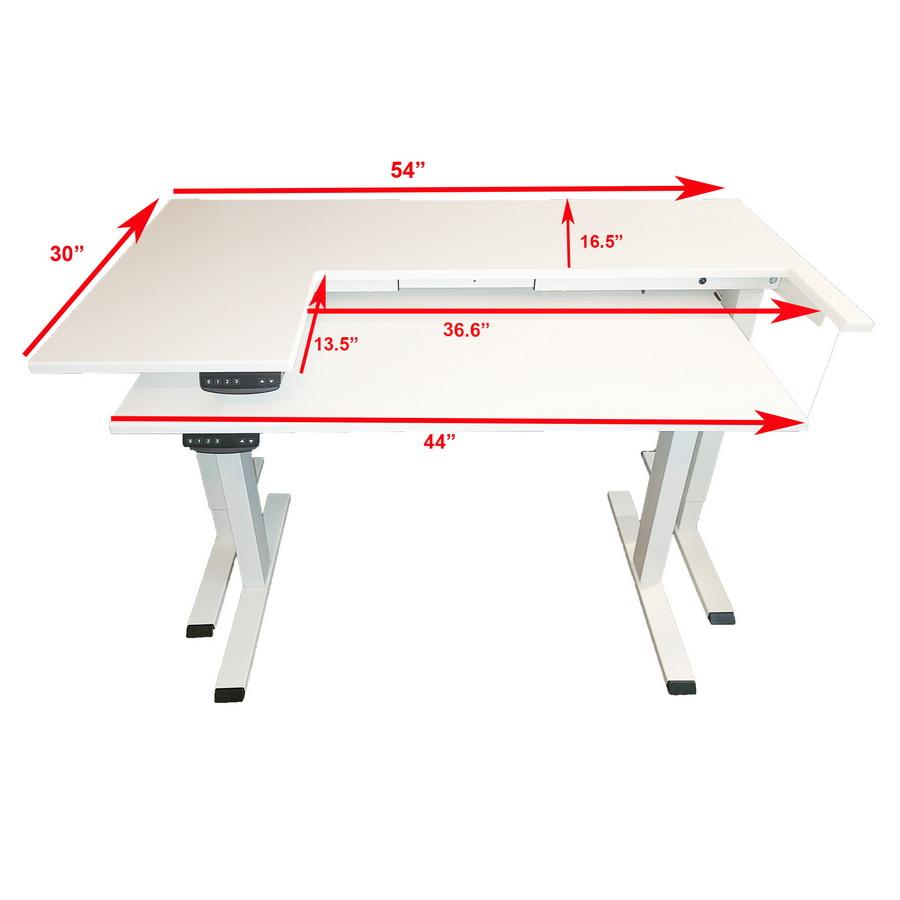 Stay Perfect All Position Two Tier Electric Lift Sewing Table (White) - Sewingmachinesplus.com