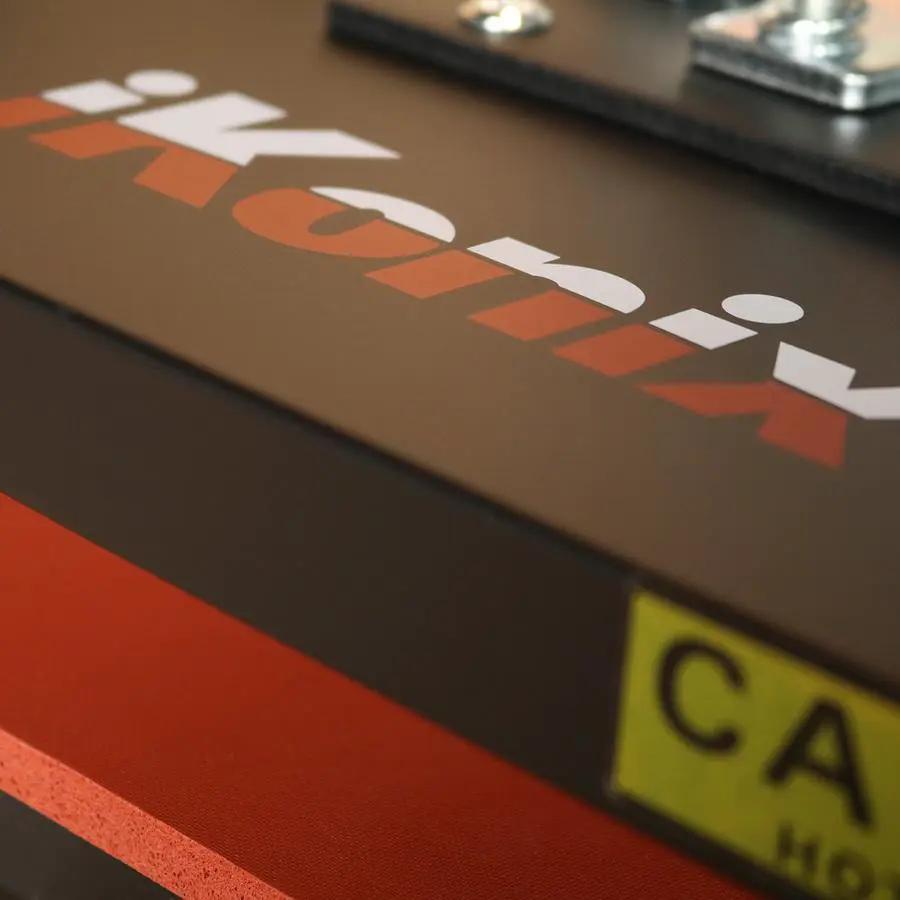 Ricoma Multifunction Heat Press HP-0401MF; dark gray unit with white Ricoma logo and red accent stripe.