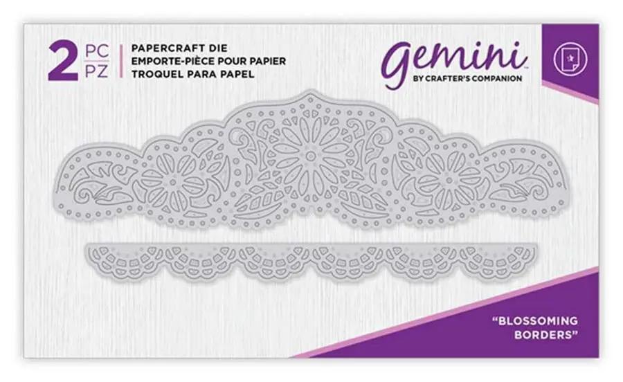 Gemini by Crafter's Companion packaging featuring two lace border dies from Blossoming Borders
