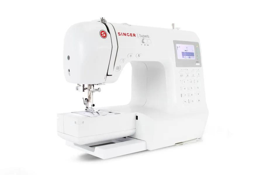 Singer 2010 Superb computerized sewing machine; white with touch-screen display.