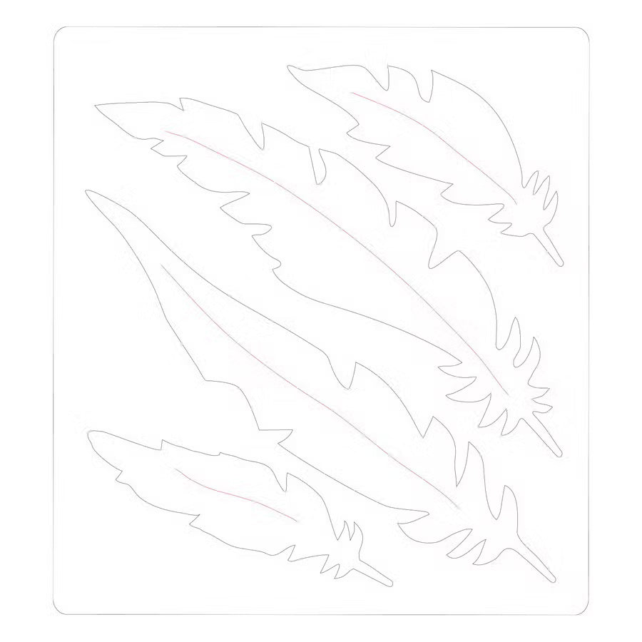 Sizzix Bigz Die Natural Feathers cutting machine dies; five feather shapes in outline by Jenna Rushforth