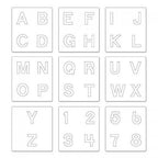 Cutting dies set: Sizzix Bigz Alphabet Set Block 1 1/2in with 12 tiles showing A-Z and 0-9