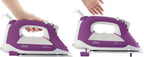 Oliso Ultra-Precision Steam Iron TG1100-P purple, shown from two angles.