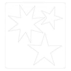 Sizzix Bigz Die Winter Stars by Olivia Rose cutting dies; three outlined star shapes on white sheet