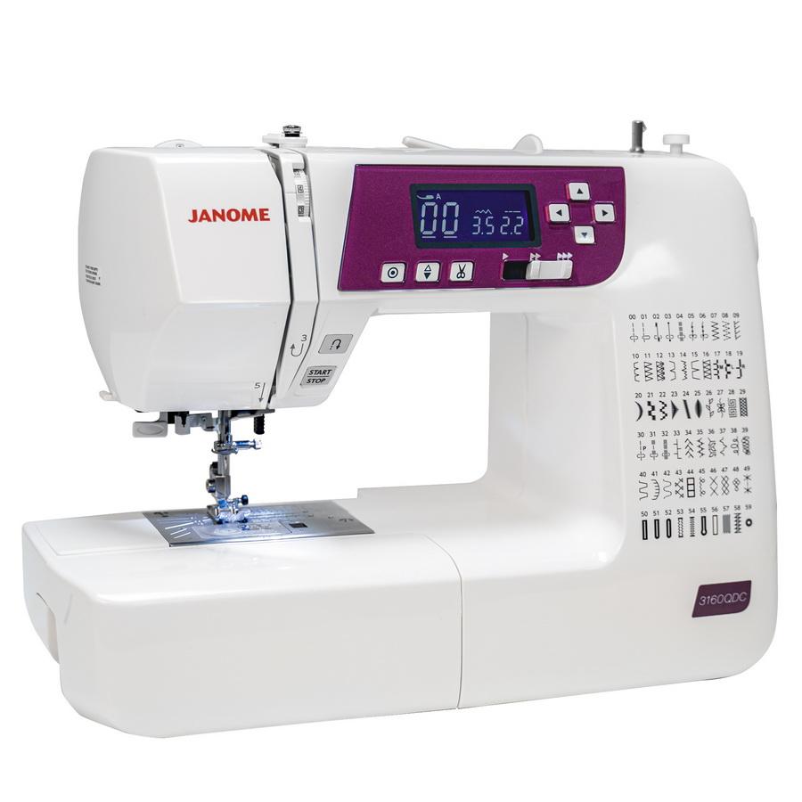 Janome 3160QDC Computer Sewing Machine - Purple/Grape Color (OPEN BOX MODEL) - Sewingmachinesplus.com