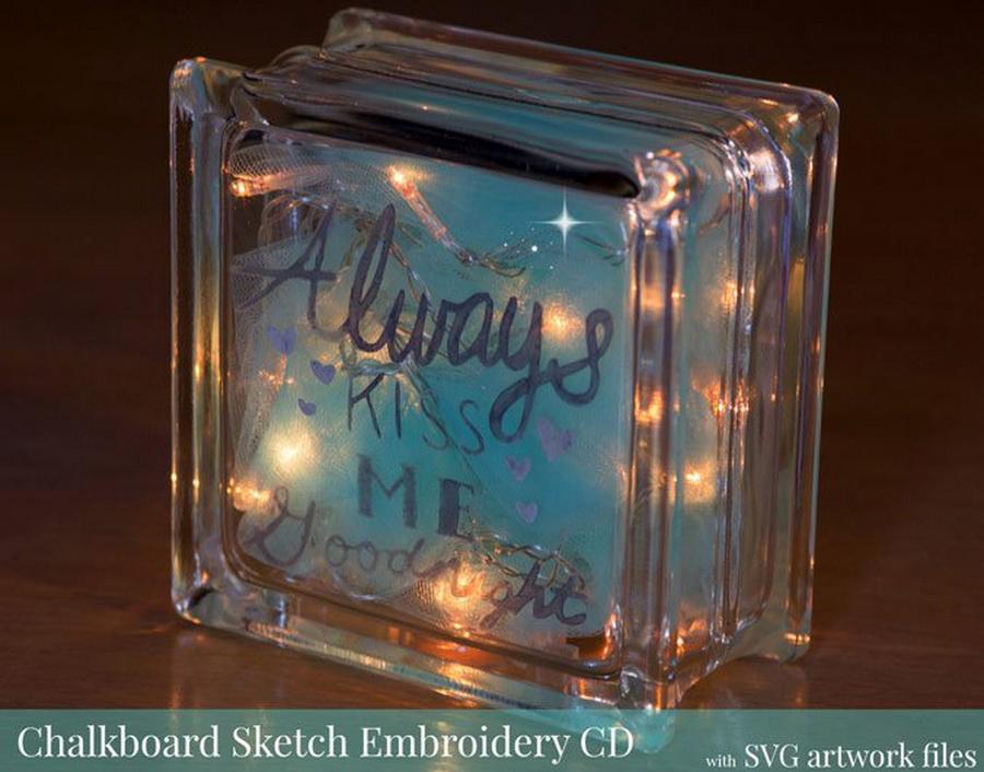 Chalkboard Sketch Embroidery CD w/SVG - Designs by Hope yoder