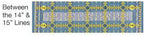 Guidelines 4 Quilting Guide Lock Strips, blue layout with yellow adjustable guides between 14-15 inch lines