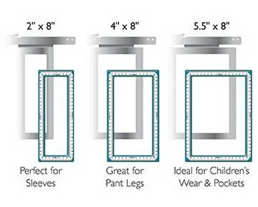 DIME Quick Snap 2.0 Embroidery Hoops, teal trim, sizes 2x8, 4x8, 5.5x8 (3-pack)