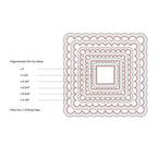 Sizzix Framelits Dies Squares, Scallop