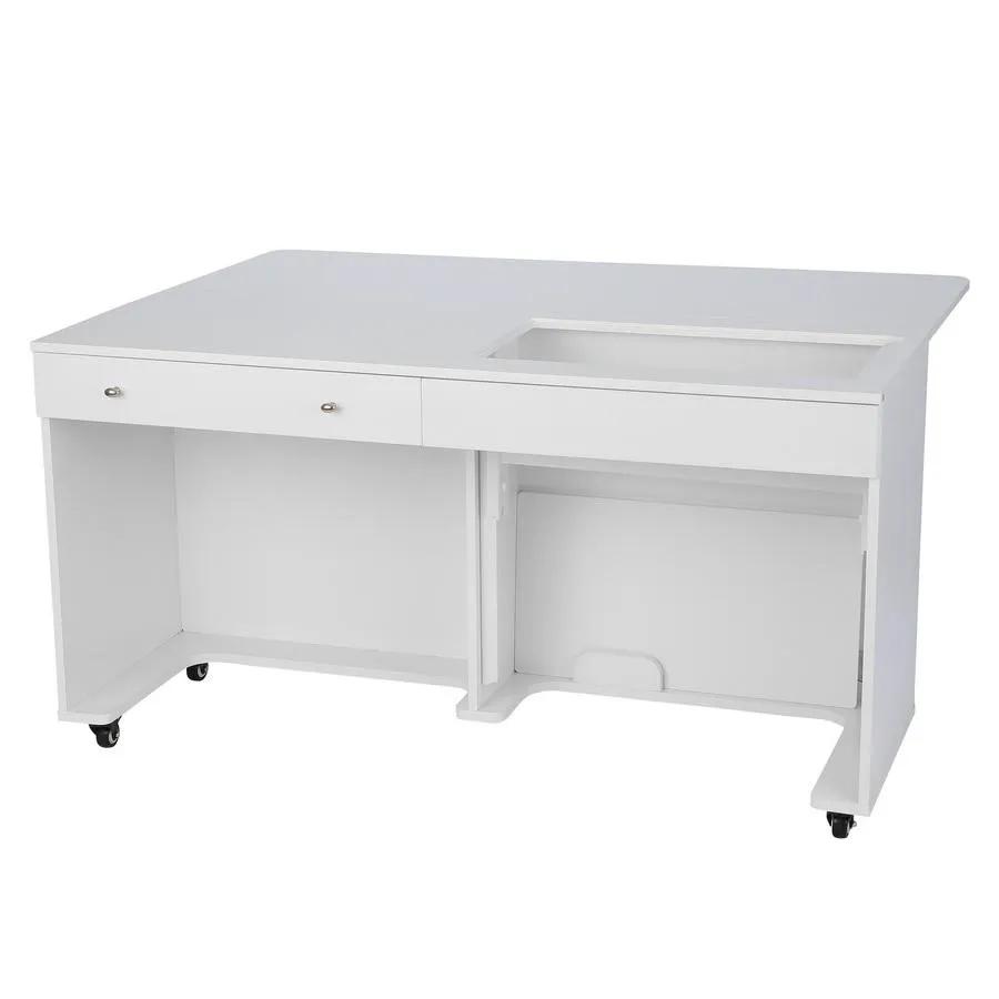 Kangaroo II Sewing Cabinet, white, with two top drawers and rolling base