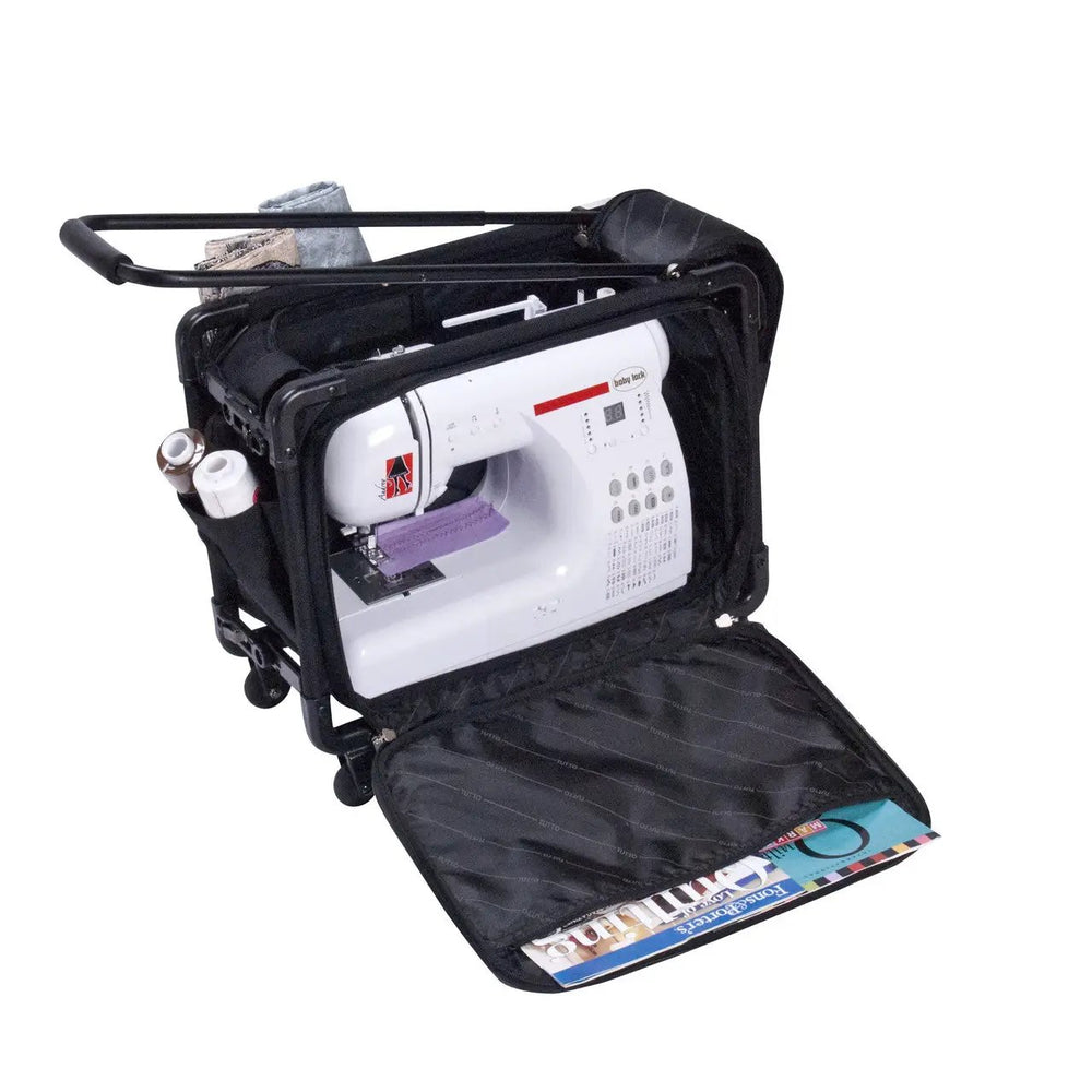 Tutto Small Machine Bag Black by Tutto Luggage with sewing machine inside
