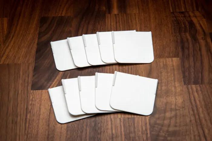 Handi Quilter HQ Tool Tray Expansion Kit with 10 white single dividers for quilting frame accessories.