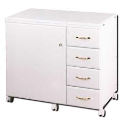 Horn 4156 WHITE FINISH Sewing Cabinet w/ Larger Cutout & Stronger Air - lift - Sewingmachinesplus.com