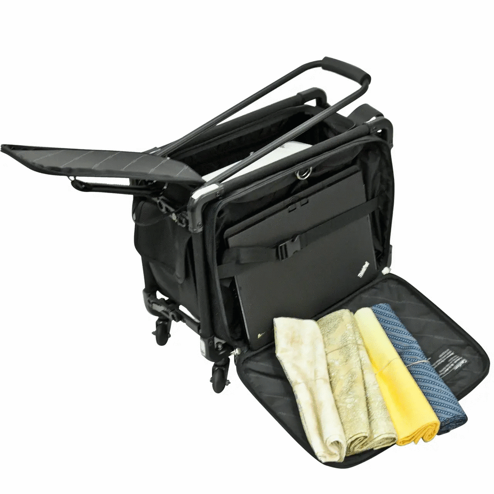 Tutto Small Machine Bag Black from Tutto Luggage; wheeled sewing bag with organized interior.