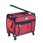 Tutto 17-inch small carry-on luggage on wheels, red with black trim
