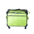 Tutto 17in lime green small carry-on luggage on wheels with front zipper pocket and black frame