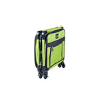 Tutto 17in lime carry-on luggage on wheels with front zip pocket and Tutto logo