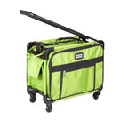 Tutto 17in lime carry-on luggage on wheels with front zip pockets