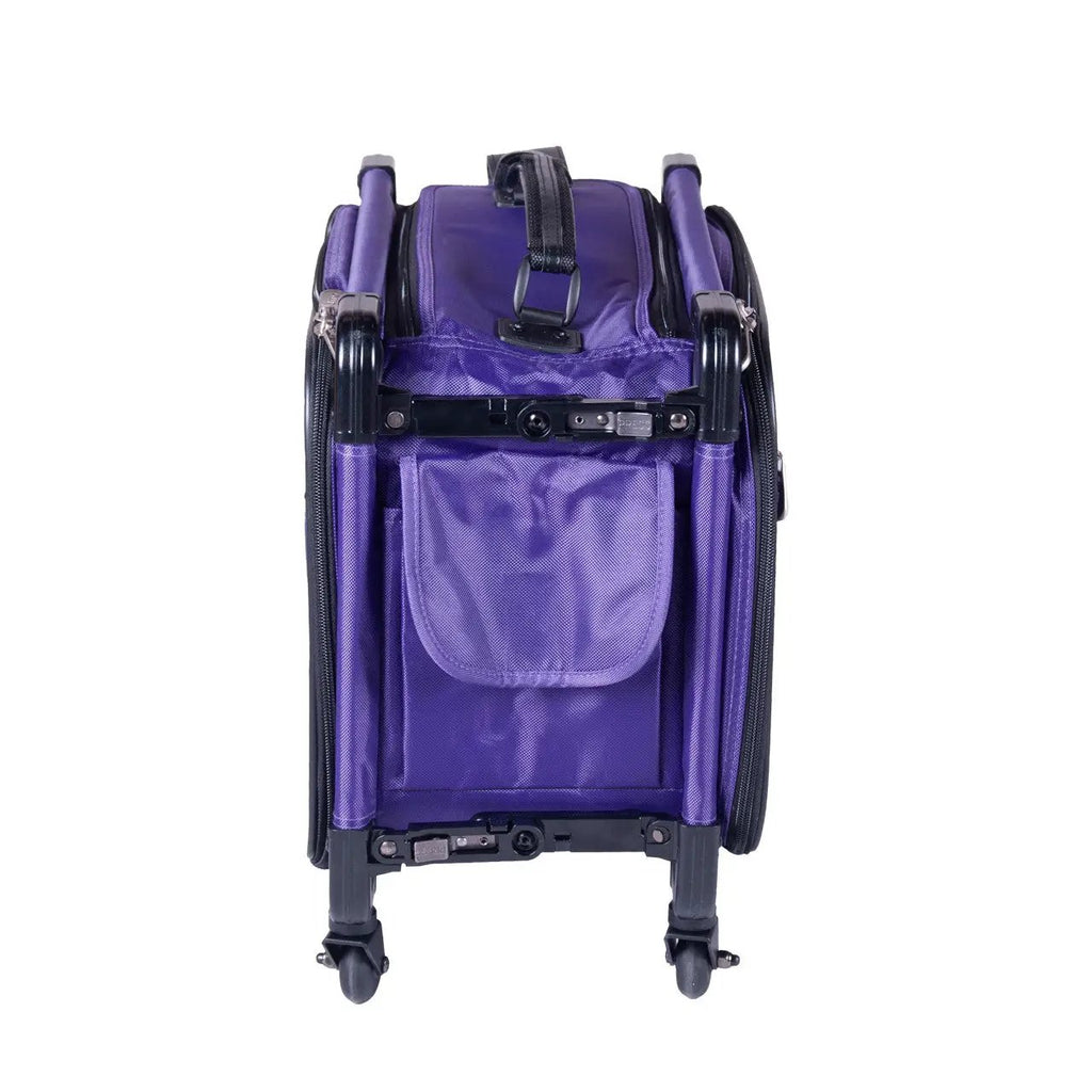 Tutto 17-inch small carry-on luggage on wheels in purple with top handle.