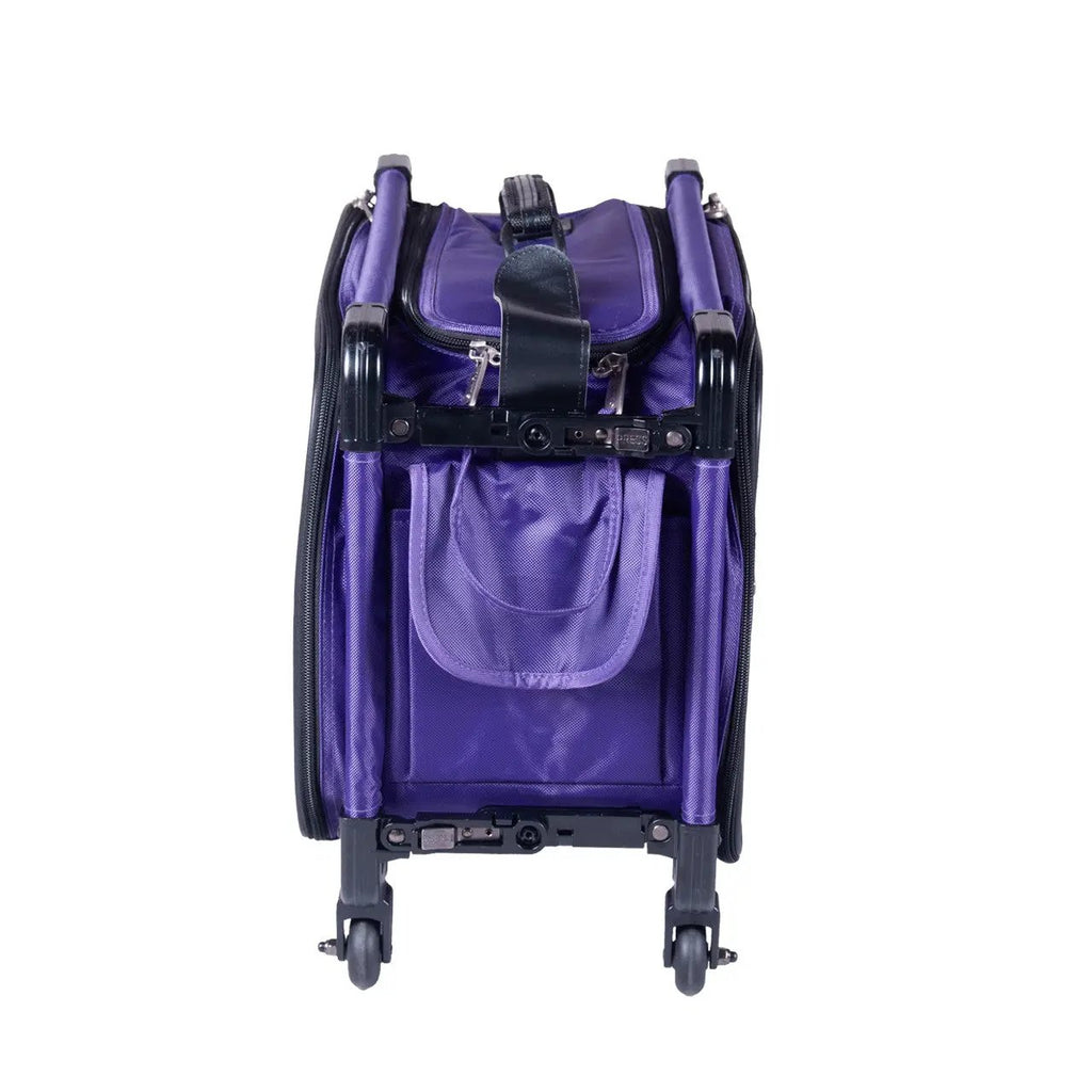 17in Tutto small carry-on luggage on wheels, purple