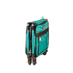 Tutto 17-inch turquoise small carry-on luggage on wheels with black trim