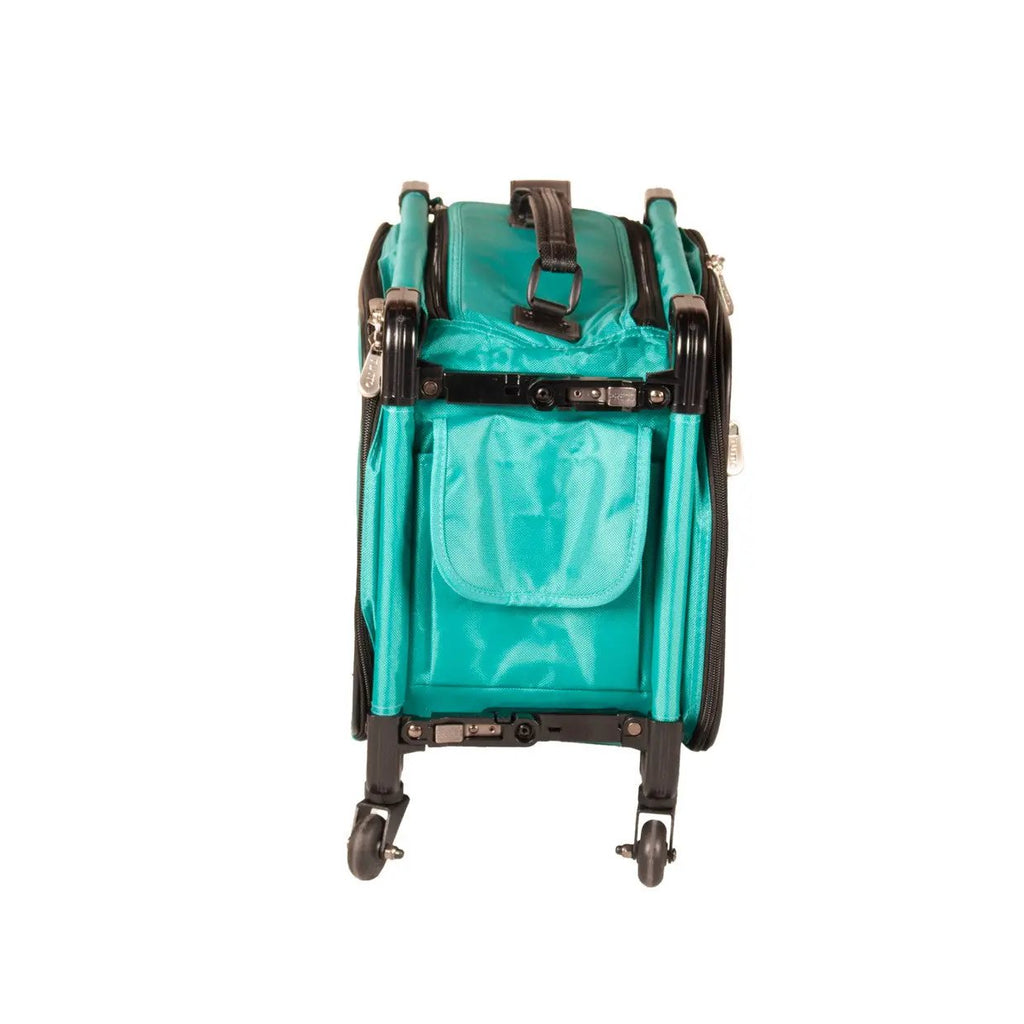 Tutto 17-inch turquoise small carry-on luggage on wheels with front pocket