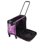 20-inch Tutto pink diamond print rolling machine bag with telescoping handle
