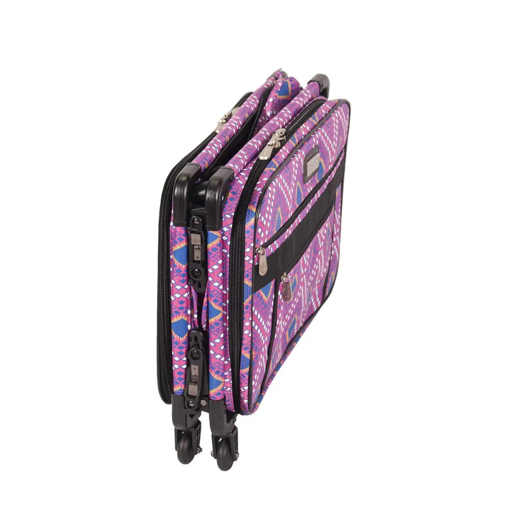 20in pink diamond-print machine on wheels bag by Tutto; craft machine case