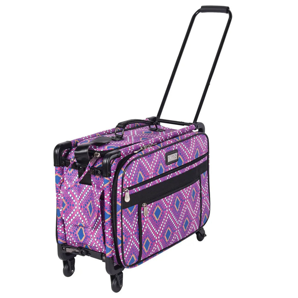 Machine bag Tutto, 20-inch pink modern diamond print on wheels