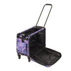 Machine bag by Tutto, 20in purple diamond-print on wheels with extendable handle
