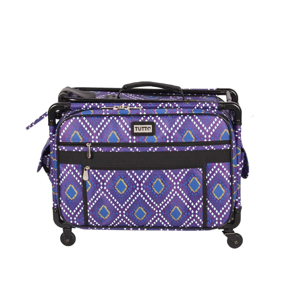Machine bag Tutto 20-inch purple diamond print on wheels