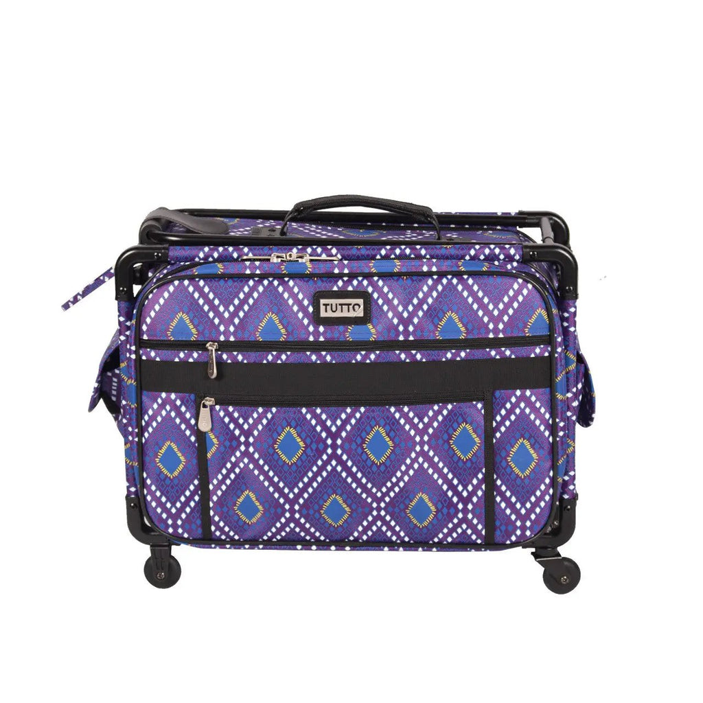 Machine bag Tutto 20-inch purple diamond print on wheels