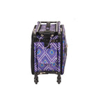 20in purple diamond-print Tutto machine-on-wheels bag