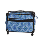 20-inch blue diamond print machine on wheels carry-on by SewingMachinesPlus