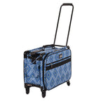 SewingMachinesPlus 20in blue diamond print rolling carry-on sewing machine case