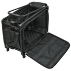 Tutto 20in medium machine on wheels bag, black with open interior showing compartments