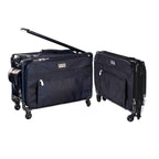 Tutto 20-inch Medium Machine On Wheels bag set, black fabric with Tutto logo, two rolling bags.