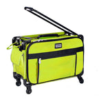 Tutto 20-inch lime rolling machine bag with top handle and front zipper pocket.