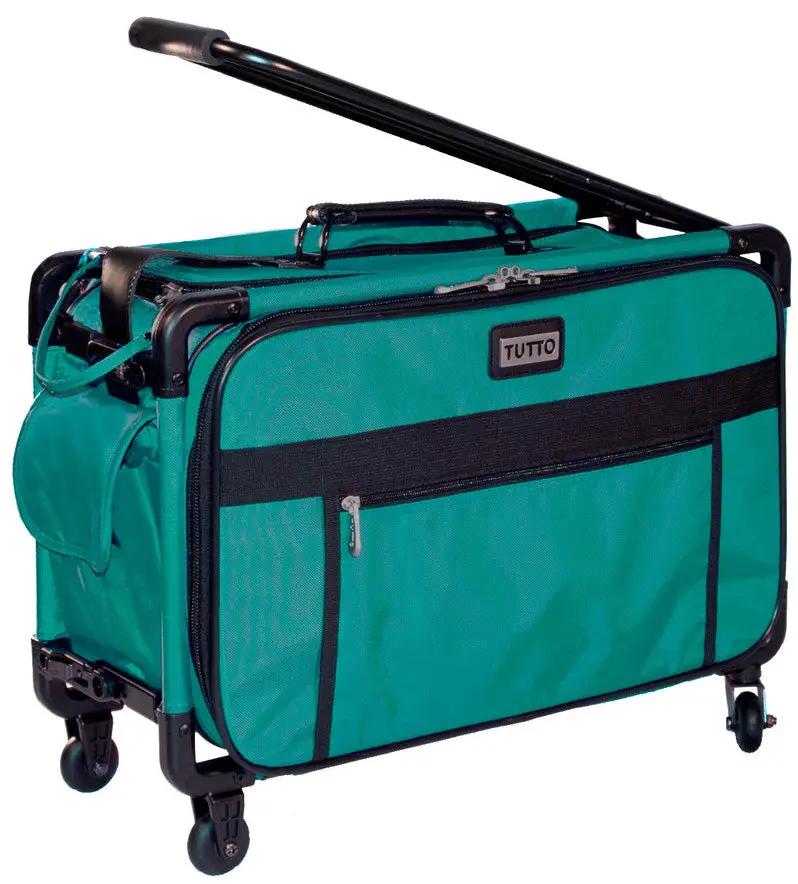 Tutto 20-inch turquoise machine-on-wheels bag with front zip pocket