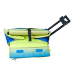 Tutto 21-inch EZ-Glide Trolley sewing bag, blue and lime green with wheeled handle